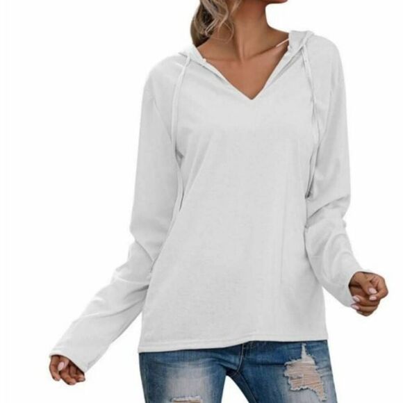Athleta Tops - ATHLETA Waffle Knit Hoodie in White Size Small